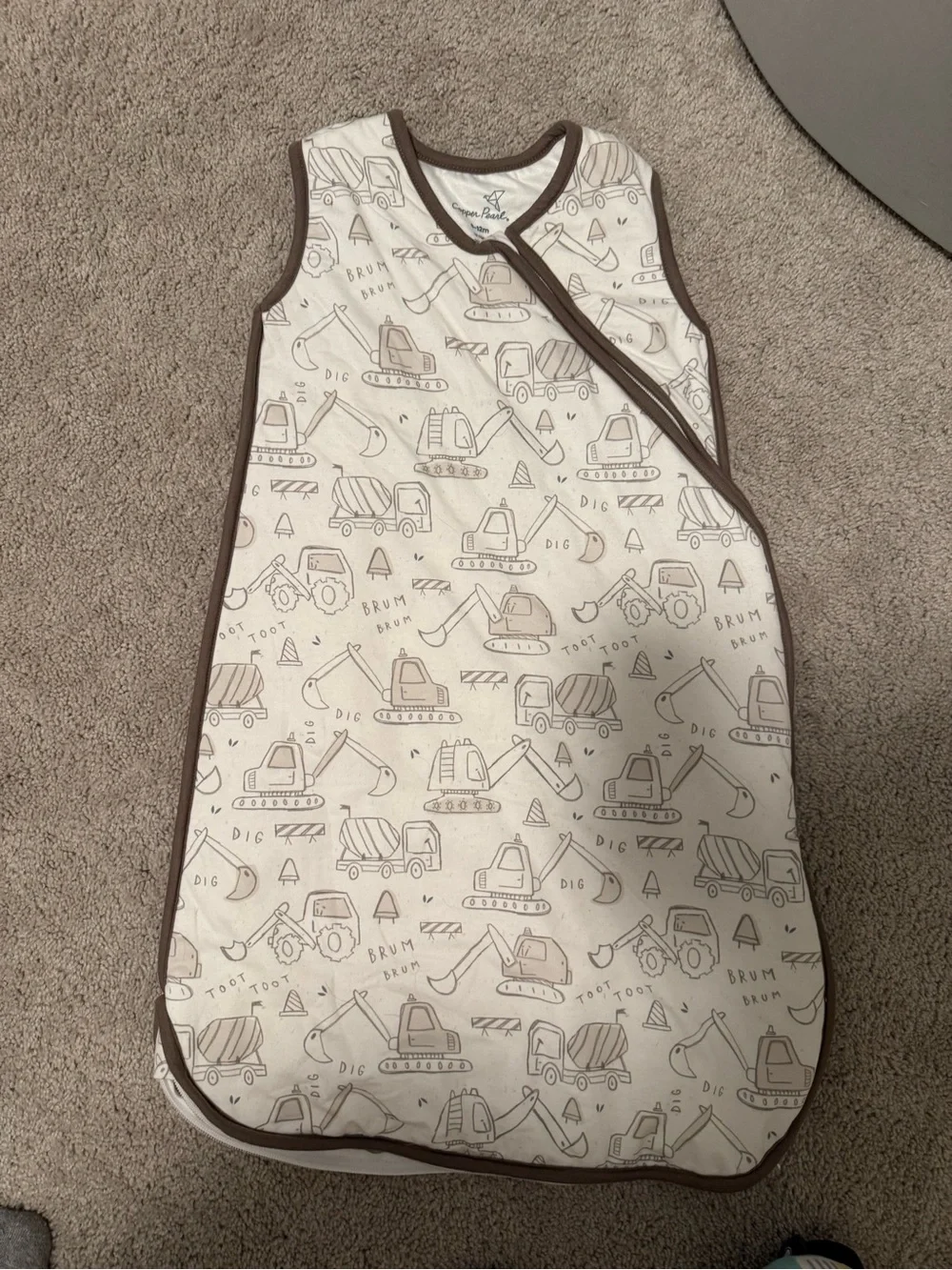 Copper Pearl Gage Kids Sleep Sack - Cream with Brown Trim